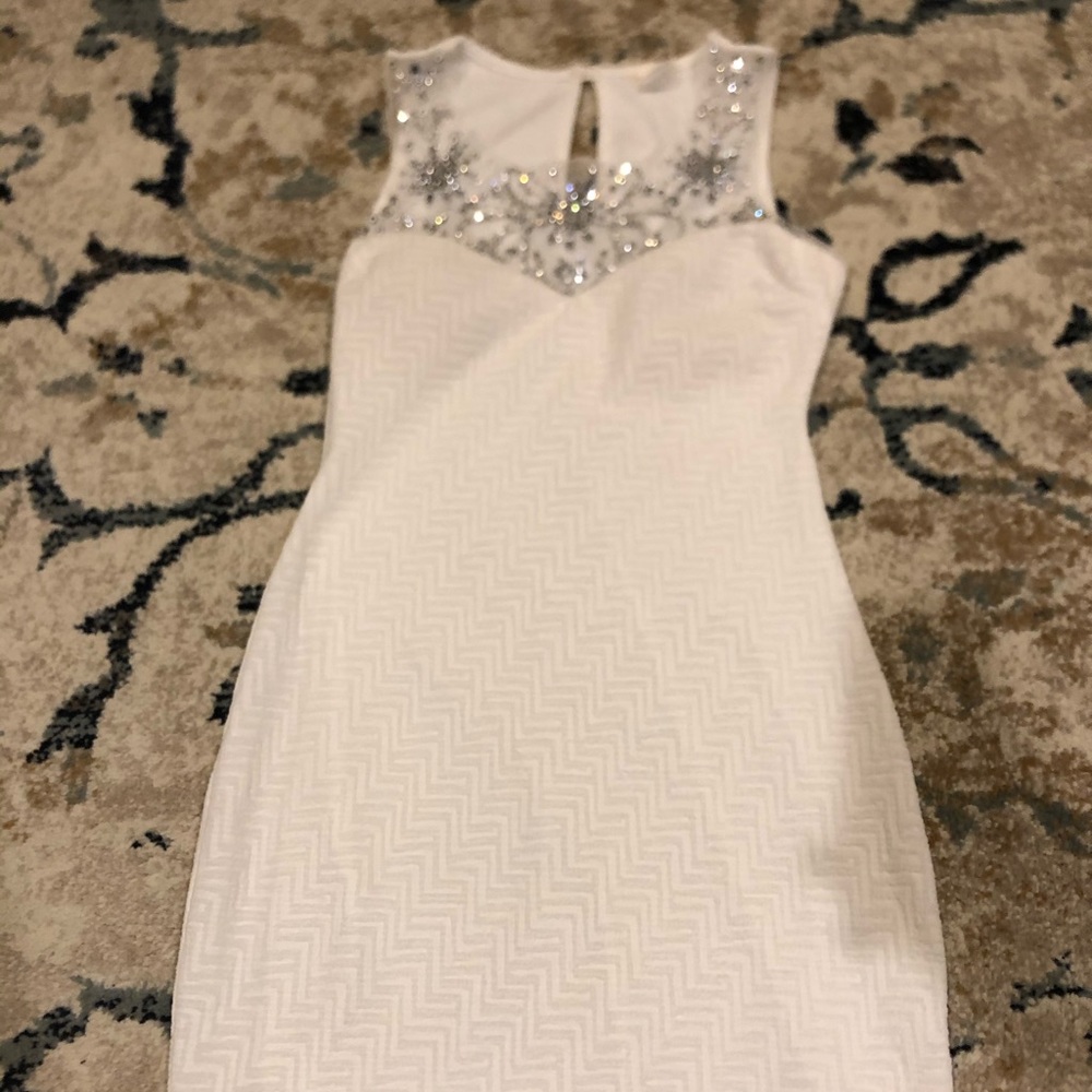 White and Silver Dress Sz M